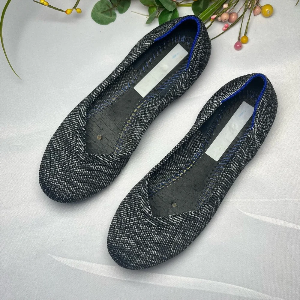 Rothy's The Flat Ballet Womens Granite Heather Slip On Round Toe Size 6